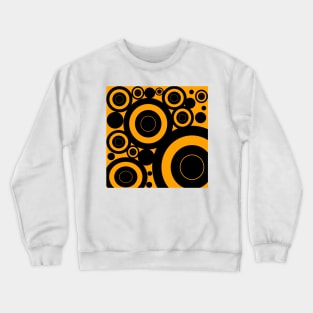 abstract yellow and black circles design Crewneck Sweatshirt